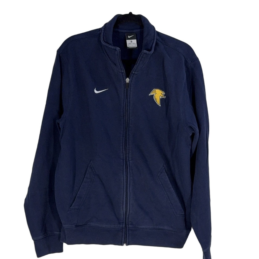 Nike Men's Blue Full Zip Fleece Hooded Jacket Size M Gym Training Activewear